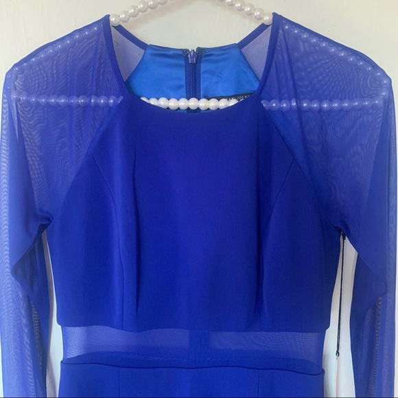 NWT JayGodfrey Sheer Panel Crepe Sheath Dress - Picture 5 of 13